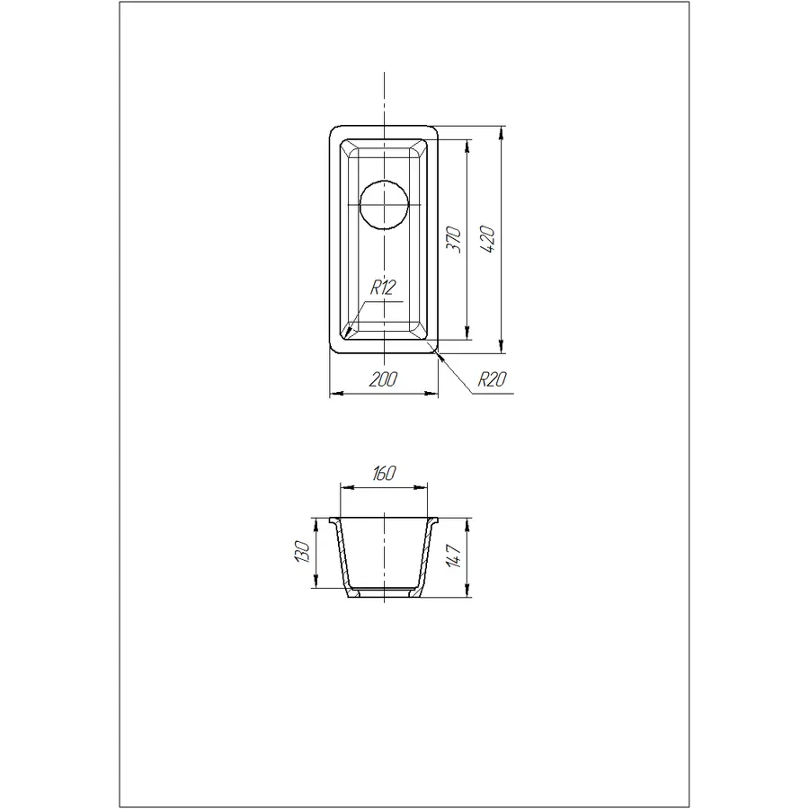 Кухонна мийка Galati Mira U-160 Maro (801)