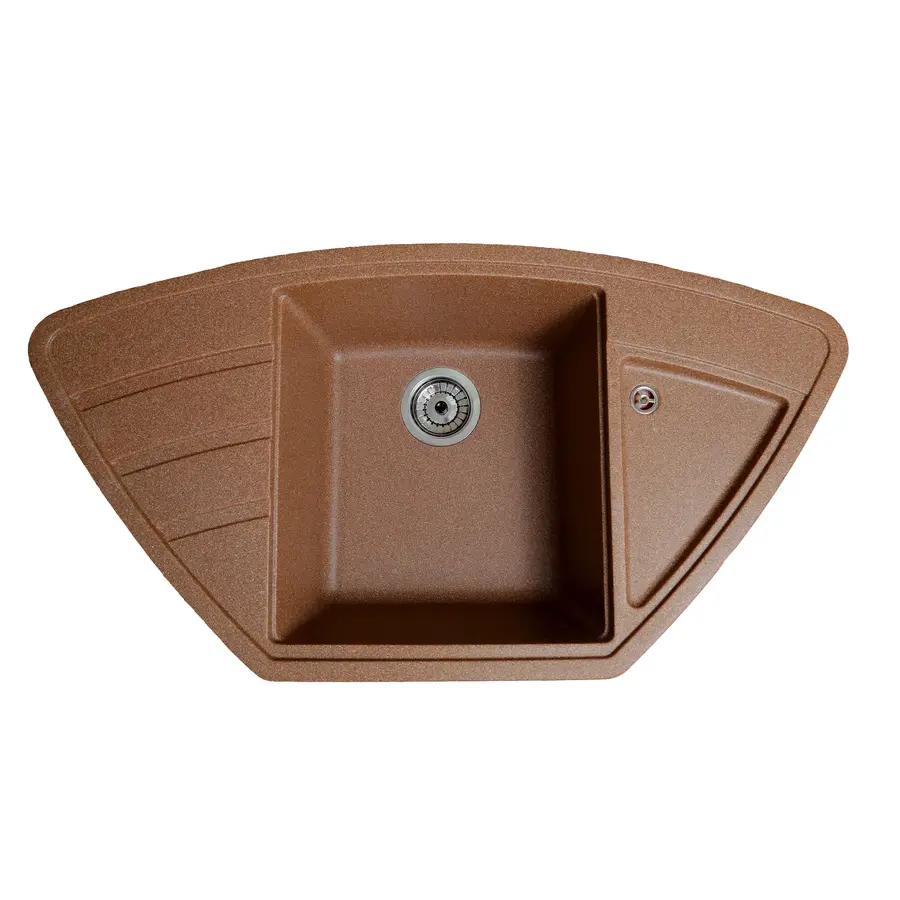 Гранітна кутова мийка Galaţi Jorum 98B Teracotă (701) 98*50 коричнева