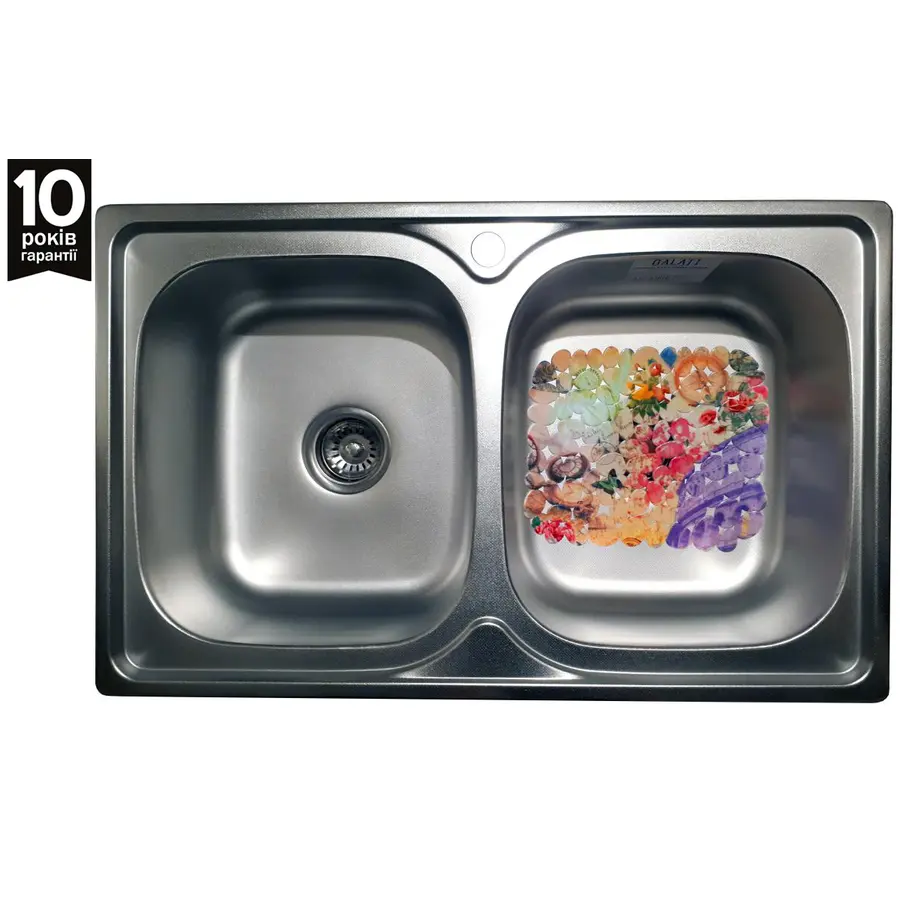 Кухонна мийка Galaţi Fifika 2C Textură 7848 з двома чашами