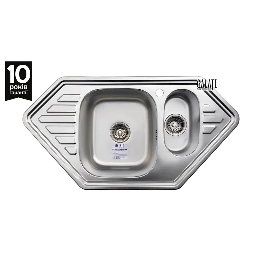 Кухонна мийка з нержавіючої сталі Galati Meduza 1.5C Satin