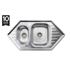 Кухонна мийка з нержавіючої сталі Galati Meduza 1.5C Textura декор