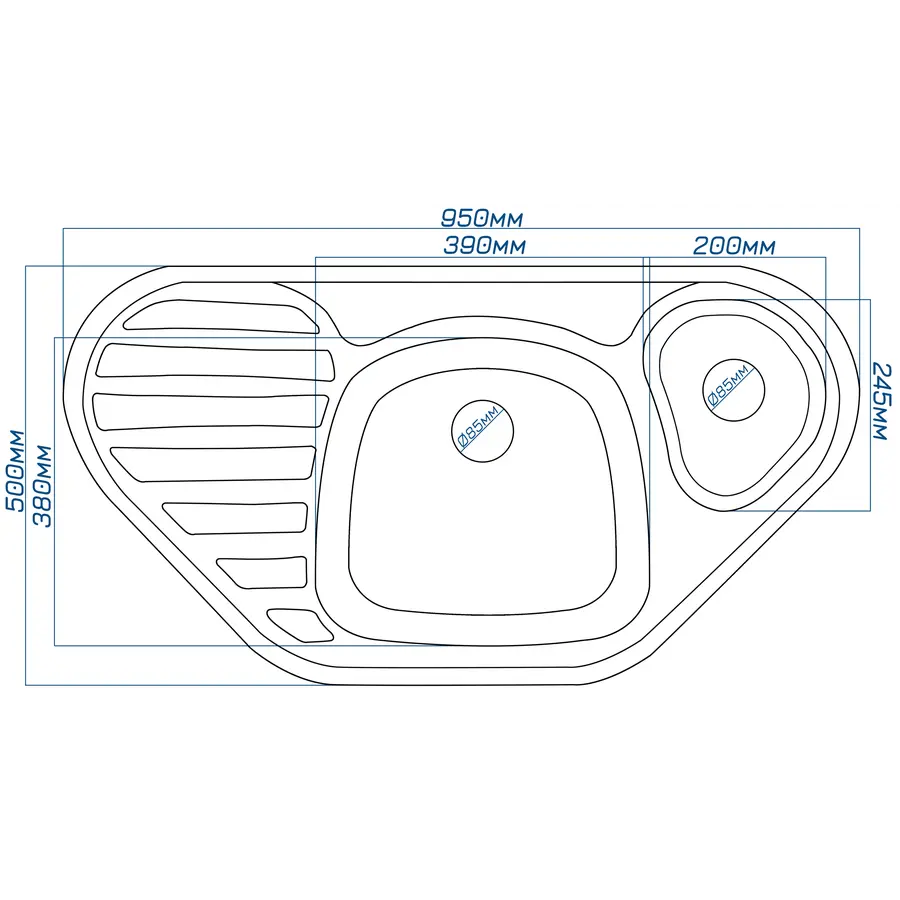 Кухонна мийка Galati Elagancia 95B Biela (102)