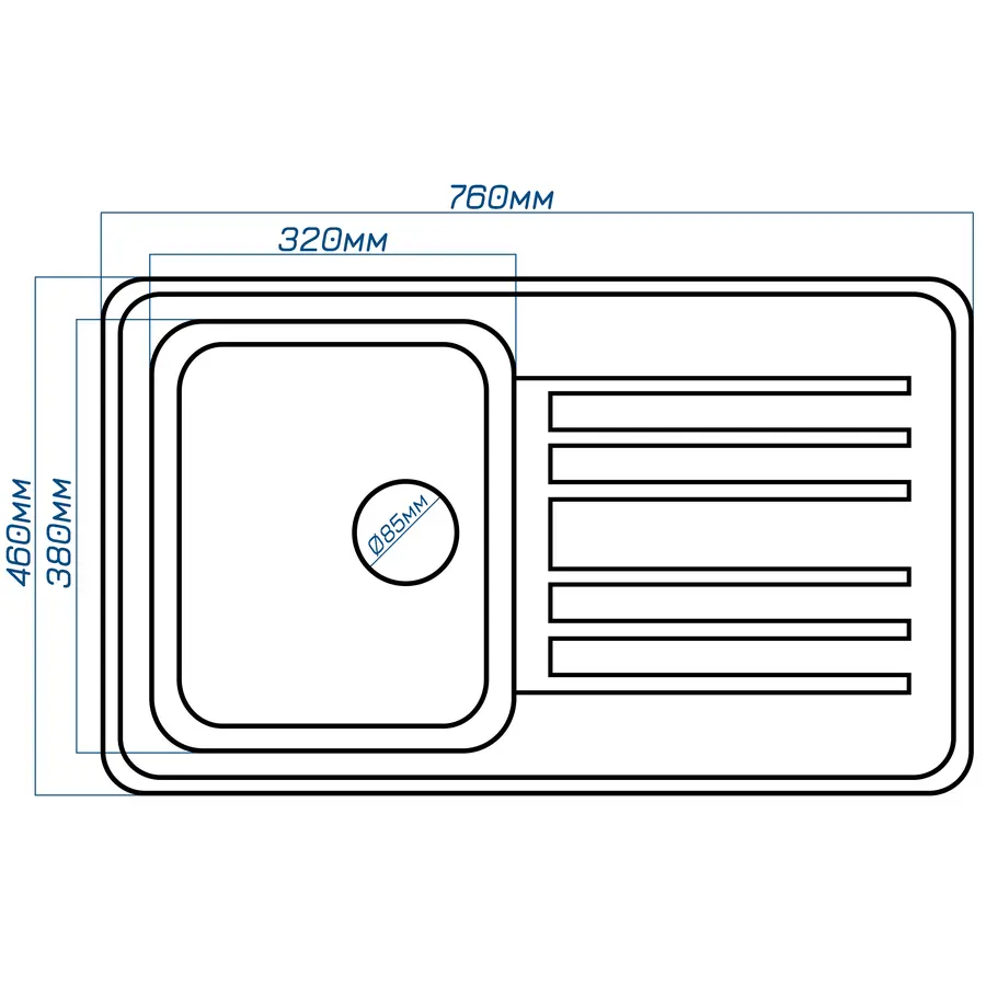 Кухонна мийка Galati Regula 76 Gri (802)