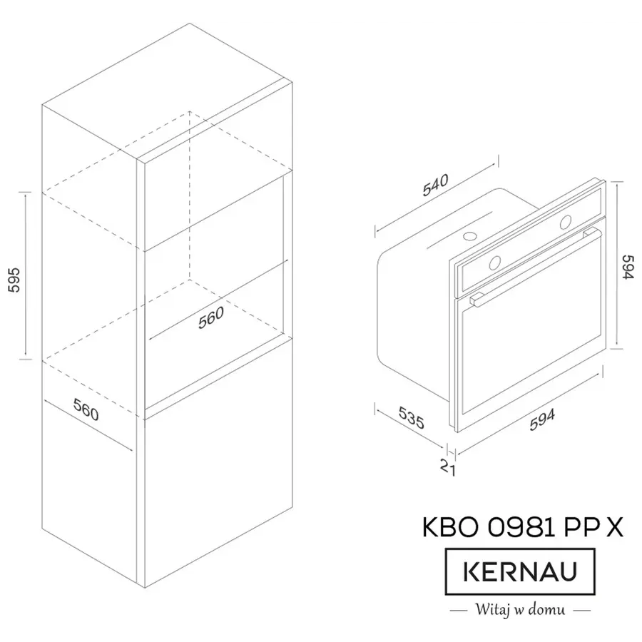 Духова шафа електричний KERNAU KBO 0981 PP X