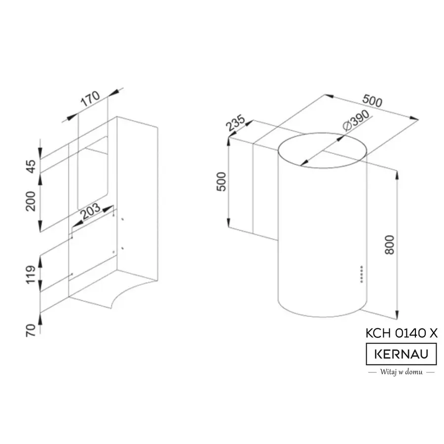 Витяжка KERNAU KCH 0140 X