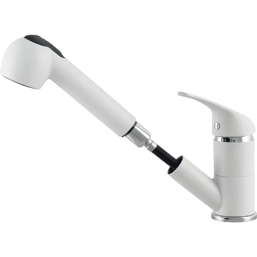 Кухонний змішувач KERNAU KWT 04A PO PURE WHITE з витяжною лійкою