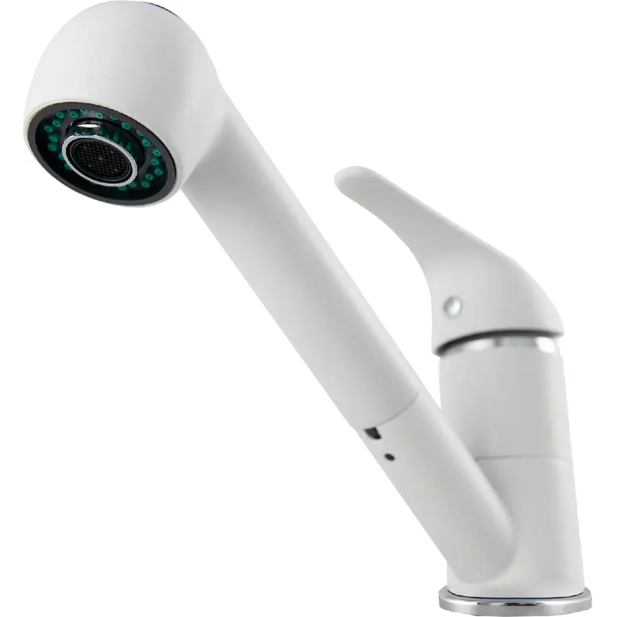 Кухонний змішувач KERNAU KWT 04A PO PURE WHITE з витяжною лійкою