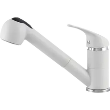 Смеситель кухонный KERNAU KWT 04A PO PURE WHITE с вытяжной лейкой