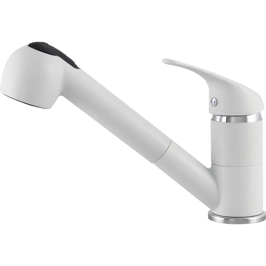 Кухонний змішувач KERNAU KWT 04A PO PURE WHITE з витяжною лійкою