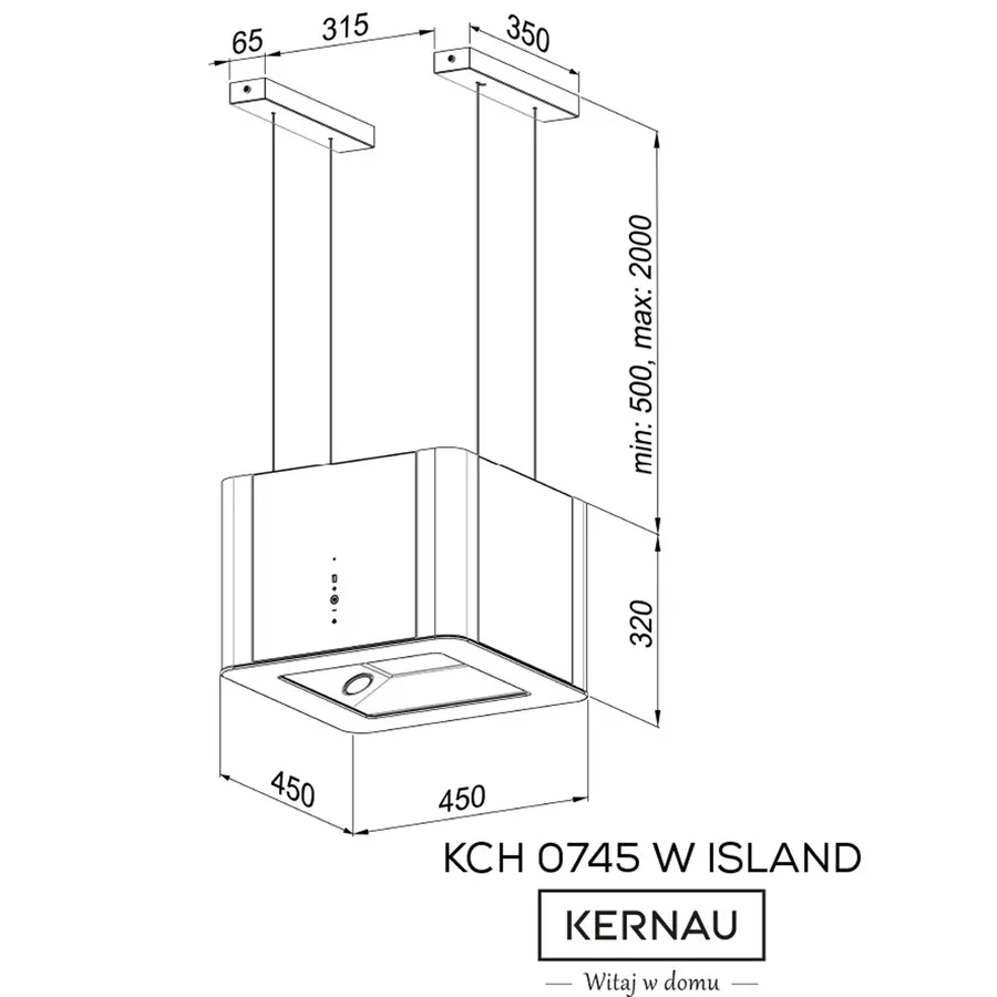 Витяжка KERNAU KCH 0745 W ISLAND