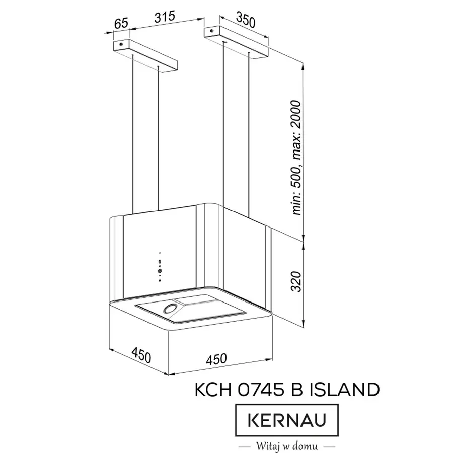 Витяжка KERNAU KCH 0745 B ISLAND