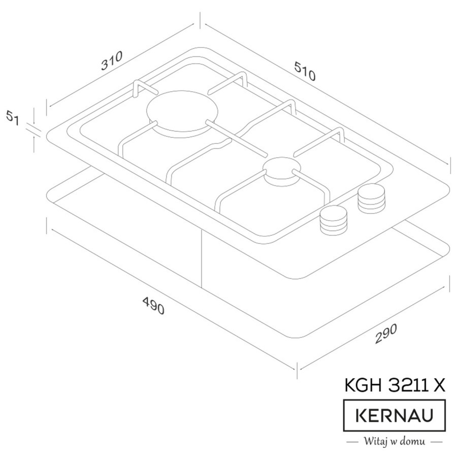 Варочная поверхность газовая KERNAU KGH 3211 X