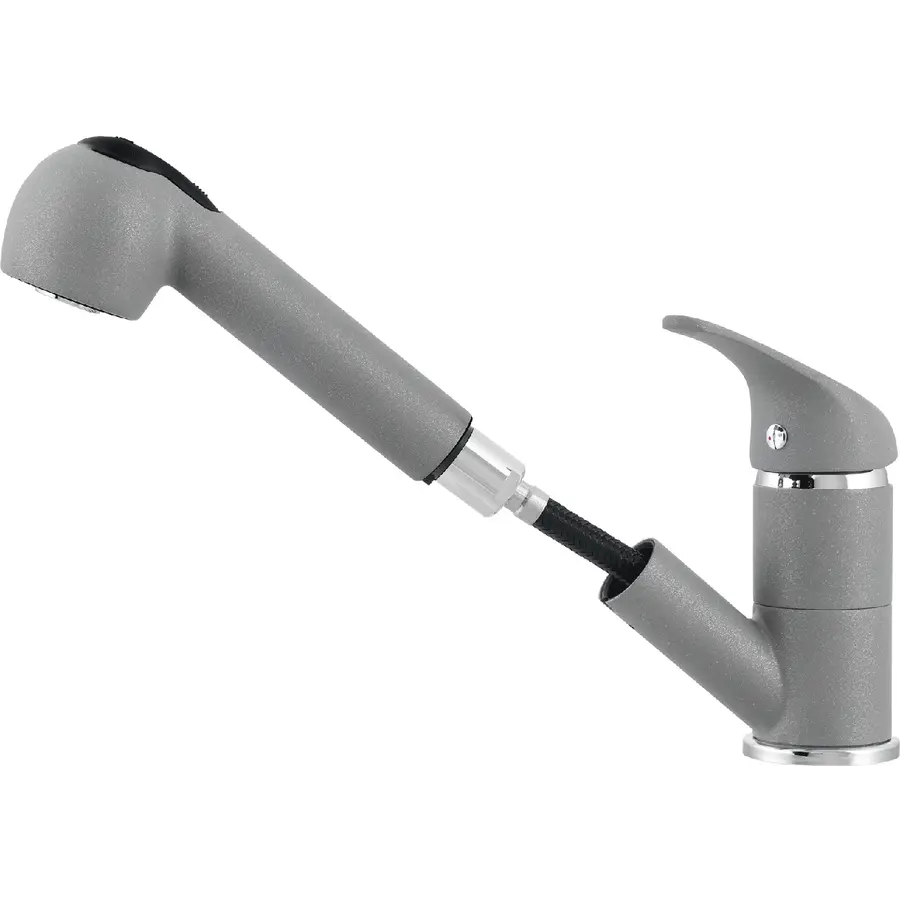 Смеситель кухонный KERNAU KWT 04A PO GREY METALLIC с вытяжной лейкой
