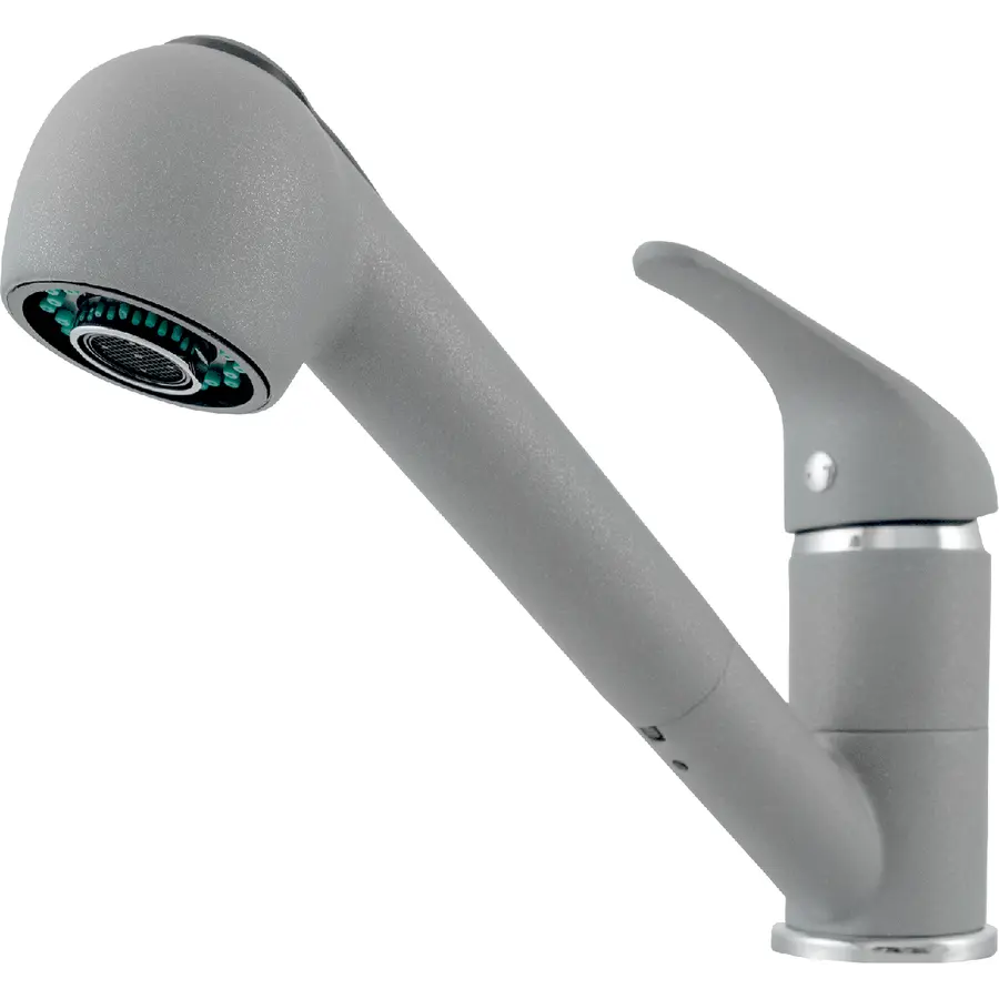 Смеситель кухонный KERNAU KWT 04A PO GREY METALLIC с вытяжной лейкой