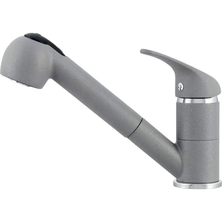 Смеситель кухонный KERNAU KWT 04A PO GREY METALLIC с вытяжной лейкой