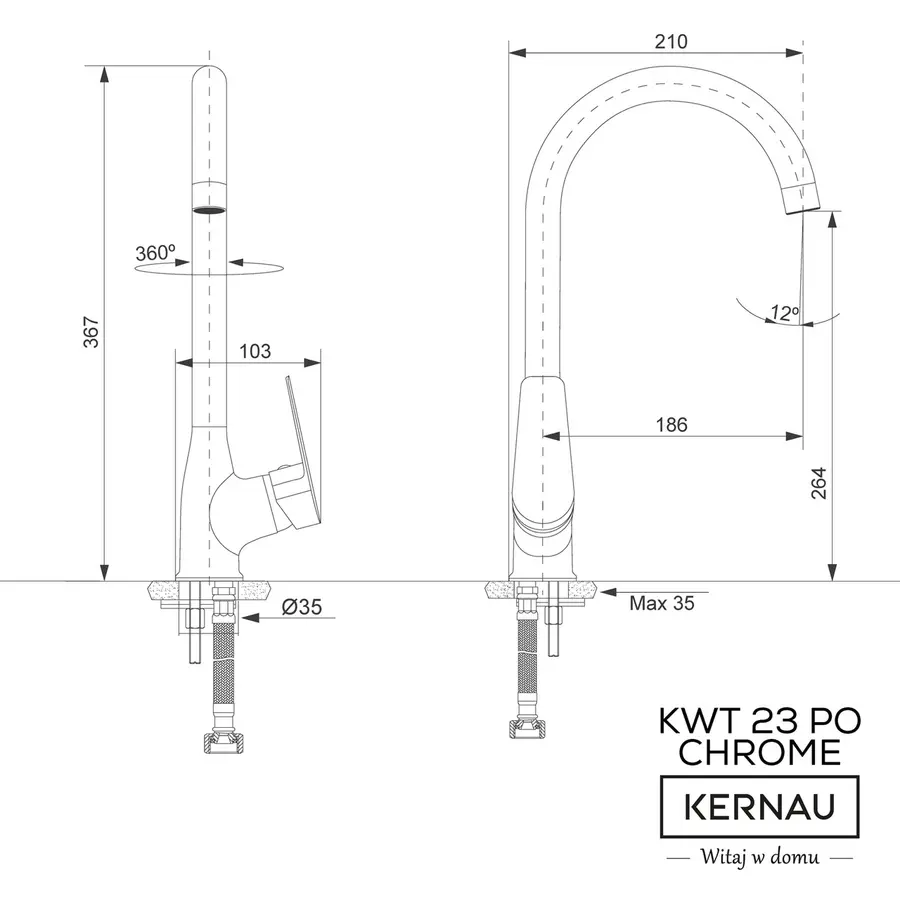 Кухонний змішувач KERNAU KWT 23 PO CHROME
