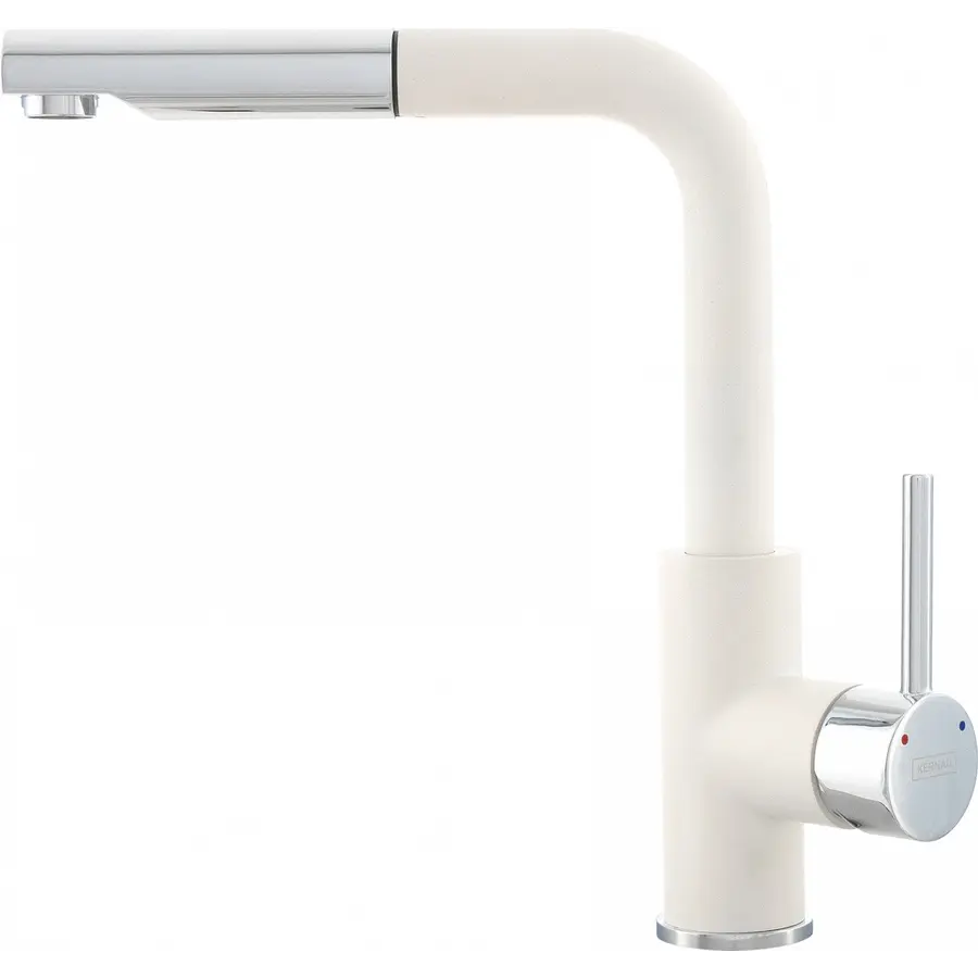 Смеситель кухонный KERNAU KWT 06A PO PURE WHITE с вытяжным носиком