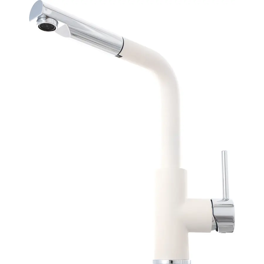 Смеситель кухонный KERNAU KWT 06A PO PURE WHITE с вытяжным носиком