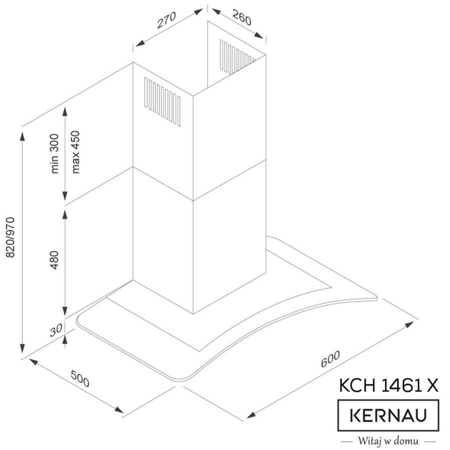 Вытяжка KERNAU KCH 1461 X