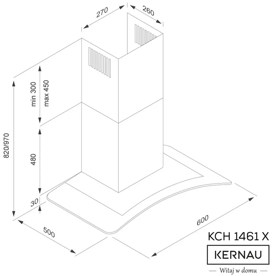 Вытяжка KERNAU KCH 1461 X