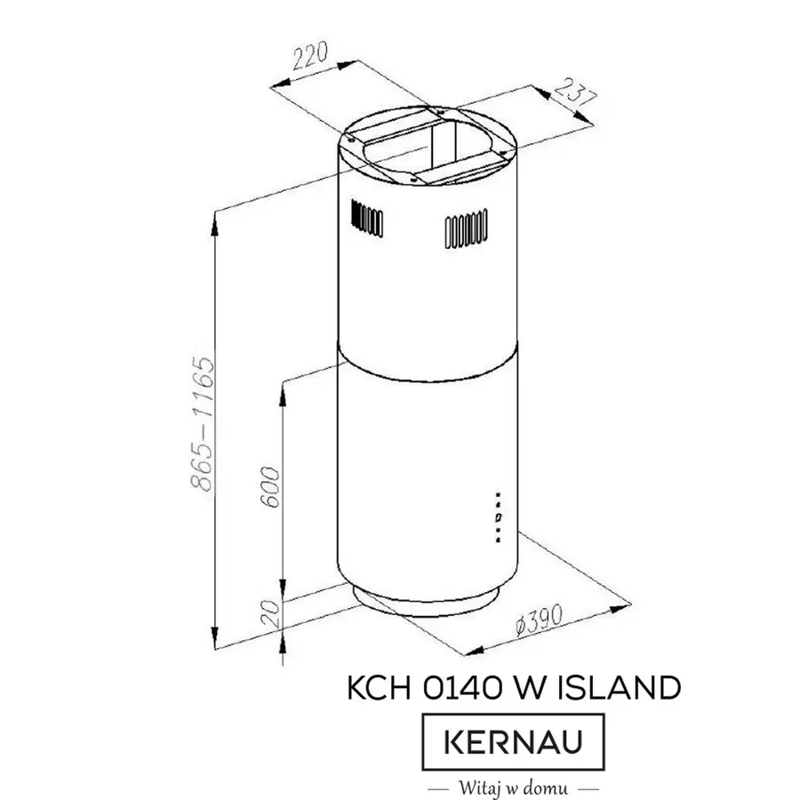 Витяжка KERNAU KCH 0140 W ISLAND