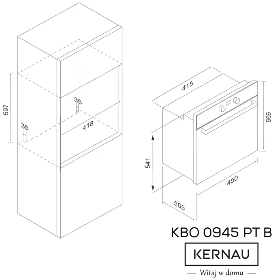Духова шафа електричний KERNAU KBO 0945 PT B