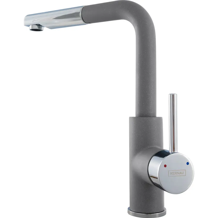Кухонний змішувач KERNAU KWT 06A PO GREY METALLIC з витяжним носиком