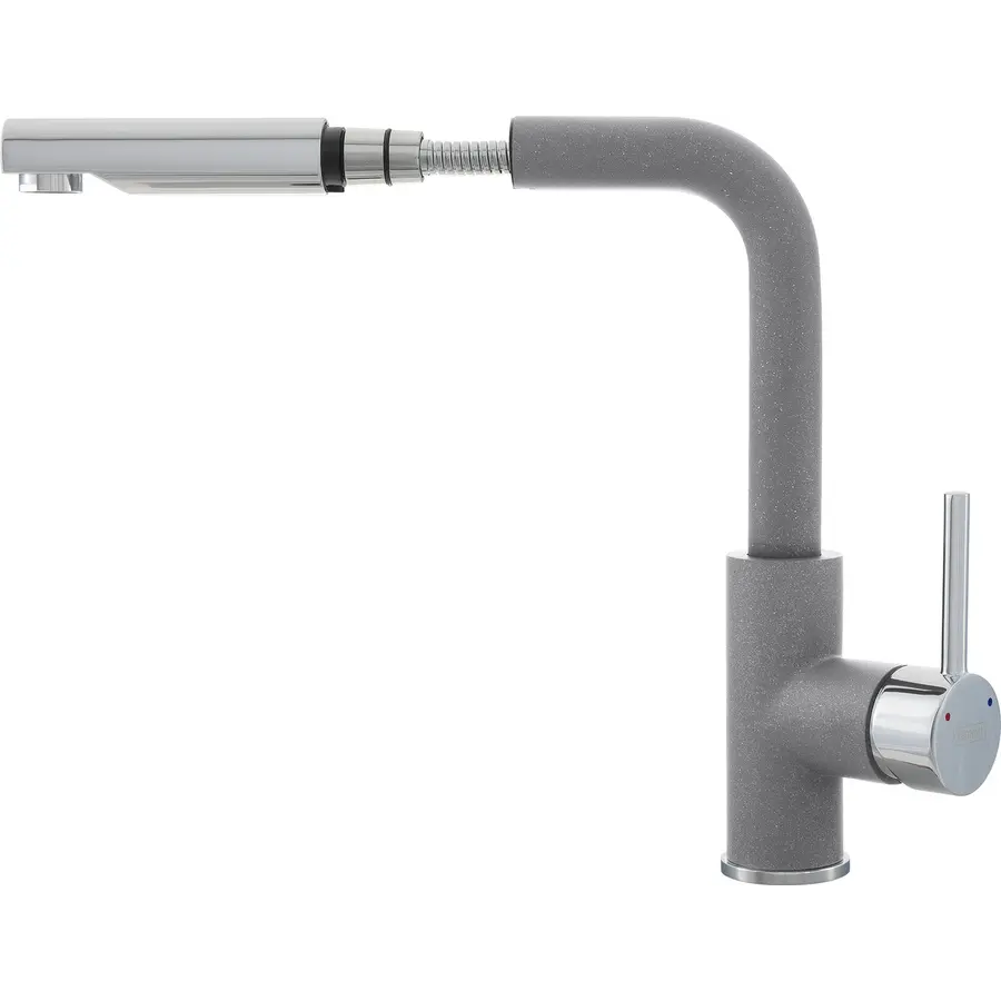 Кухонний змішувач KERNAU KWT 06A PO GREY METALLIC з витяжним носиком