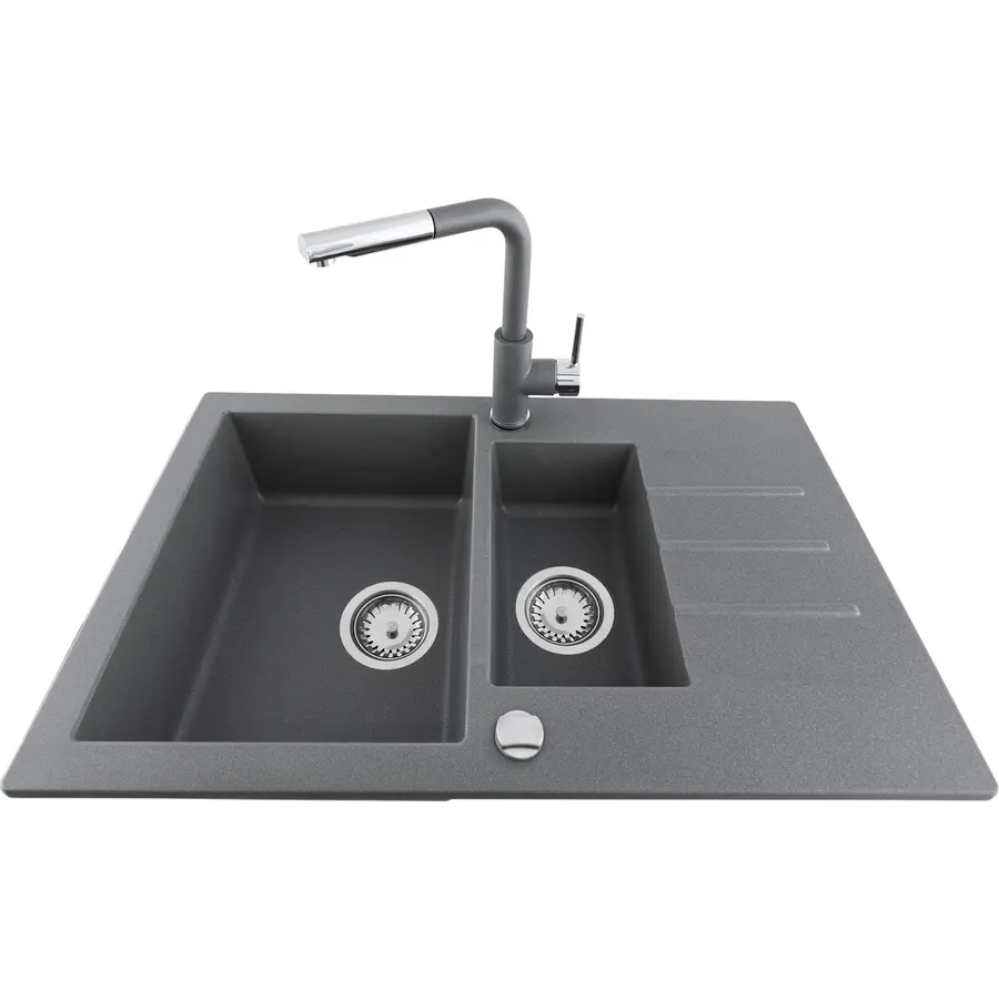 Кухонний змішувач KERNAU KWT 06A PO GREY METALLIC з витяжним носиком