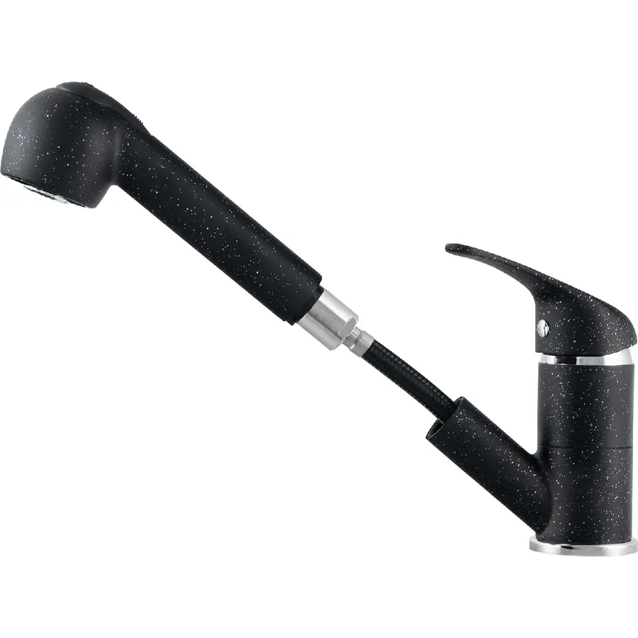 Смеситель кухонный KERNAU KWT 04A PO BLACK METALLIC с вытяжной лейкой