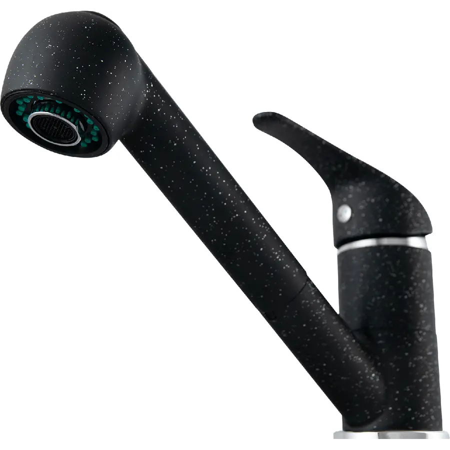 Смеситель кухонный KERNAU KWT 04A PO BLACK METALLIC с вытяжной лейкой