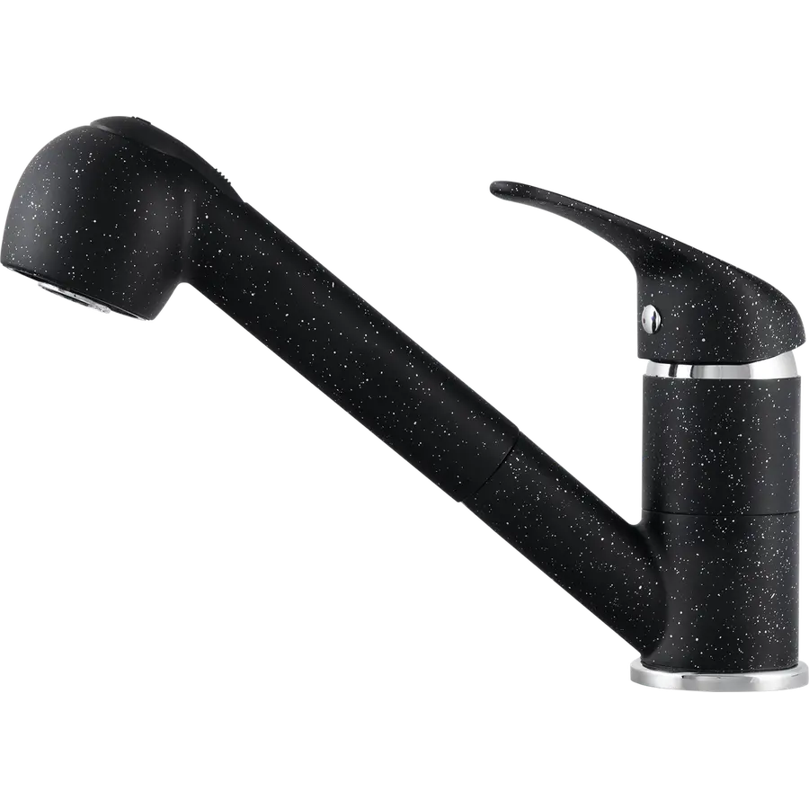 Смеситель кухонный KERNAU KWT 04A PO BLACK METALLIC с вытяжной лейкой