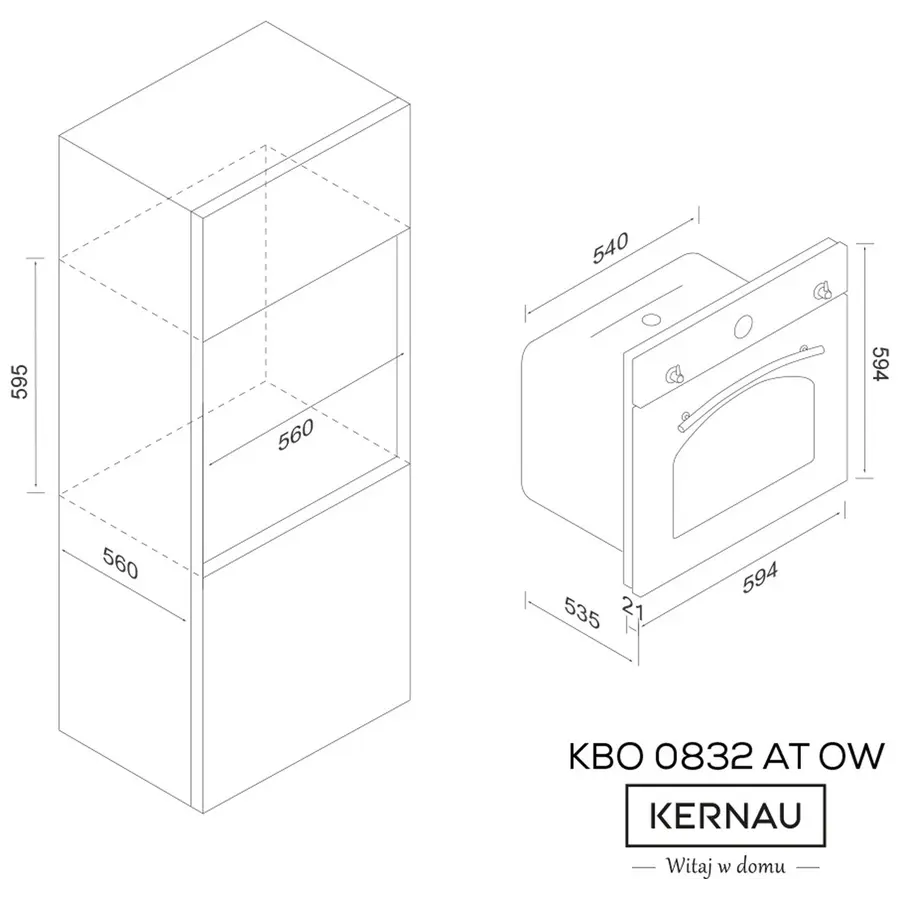 Духова шафа електричний KERNAU KBO 0832 AT OW