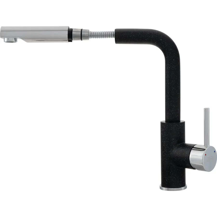 Смеситель кухонный KERNAU KWT 06A PO GRAPHITE с вытяжным носиком