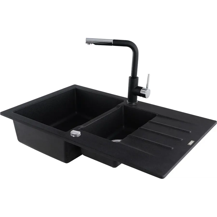 Смеситель кухонный KERNAU KWT 06A PO GRAPHITE с вытяжным носиком