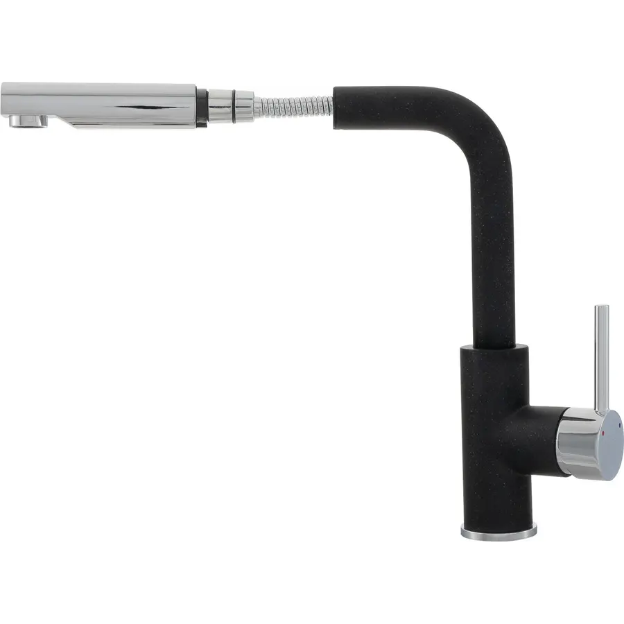 Смеситель кухонный KERNAU KWT 06A PO BLACK METALLIC с вытяжным носиком