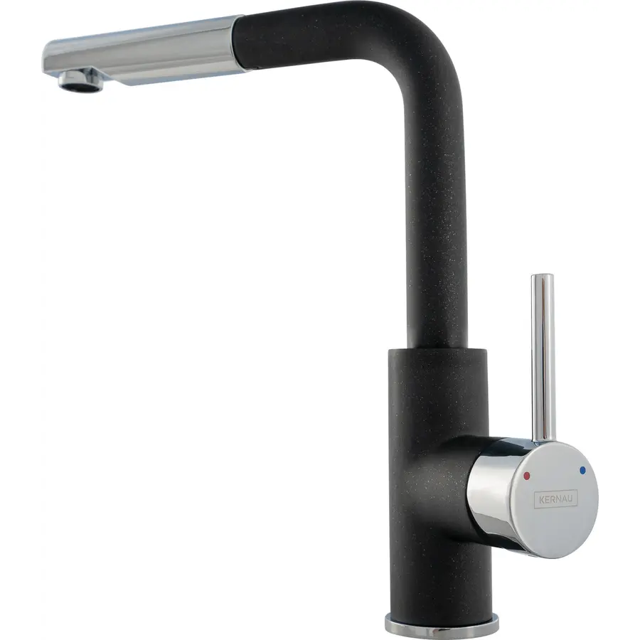 Смеситель кухонный KERNAU KWT 06A PO BLACK METALLIC с вытяжным носиком
