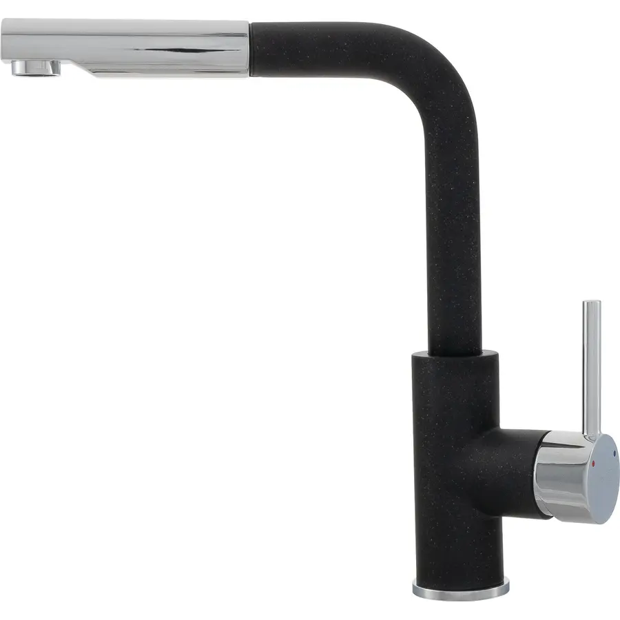 Смеситель кухонный KERNAU KWT 06A PO BLACK METALLIC с вытяжным носиком