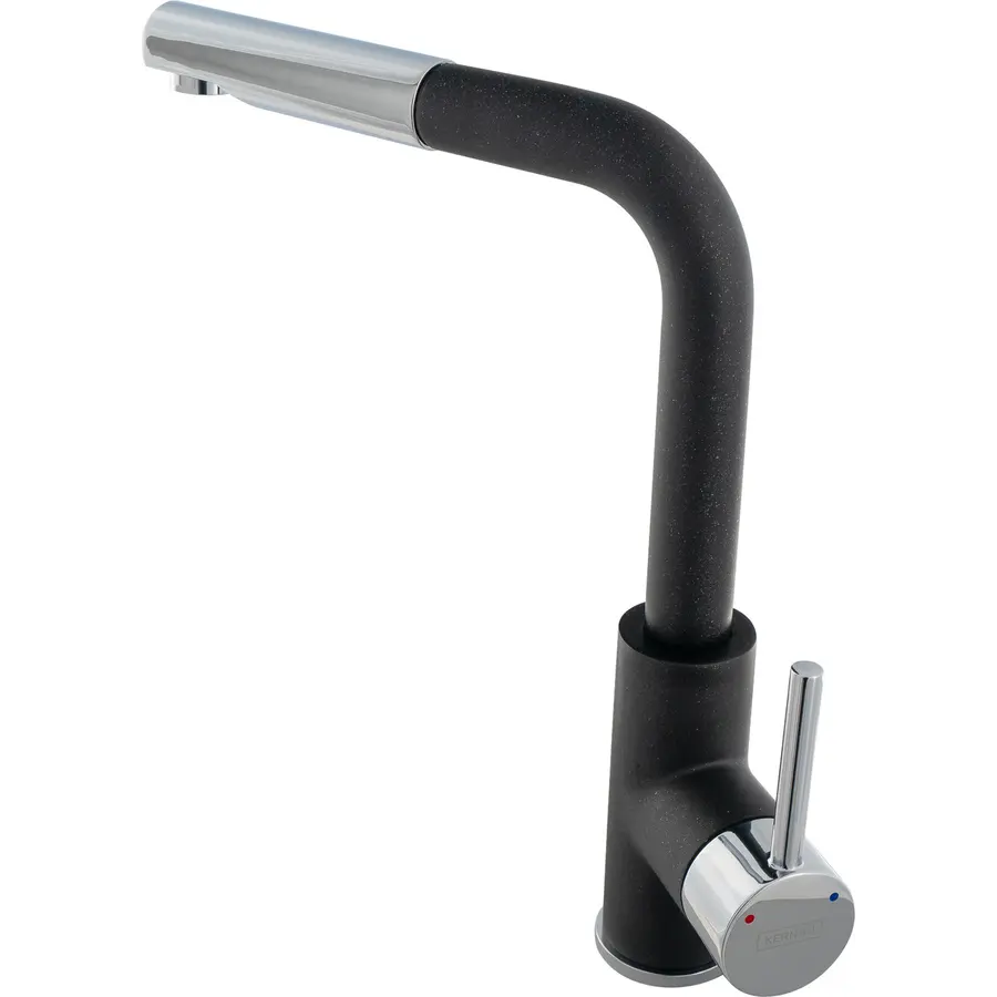 Смеситель кухонный KERNAU KWT 06A PO BLACK METALLIC с вытяжным носиком