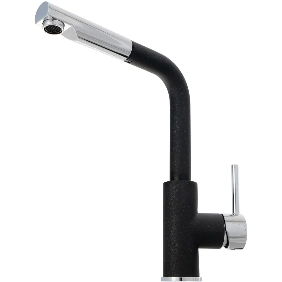 Смеситель кухонный KERNAU KWT 06A PO BLACK METALLIC с вытяжным носиком