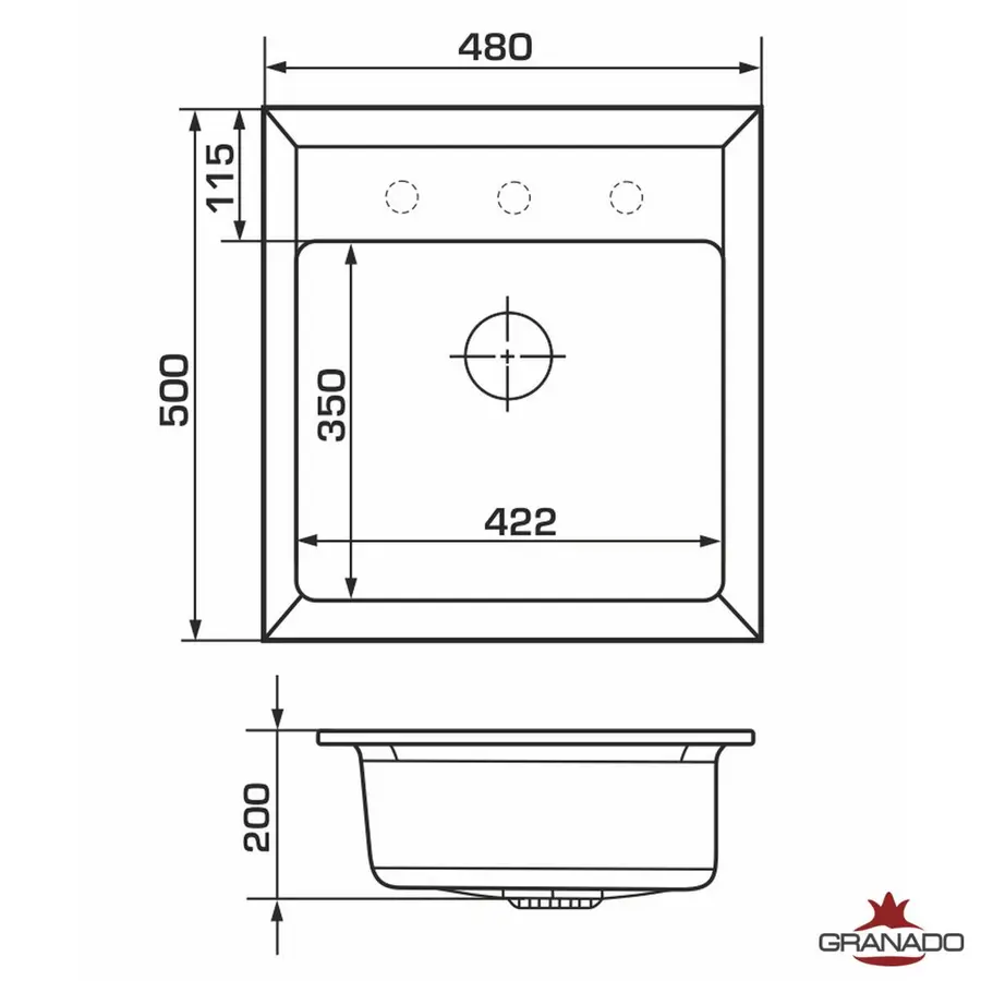 Кухонна гранітна мийка GRANADO Merida Avena