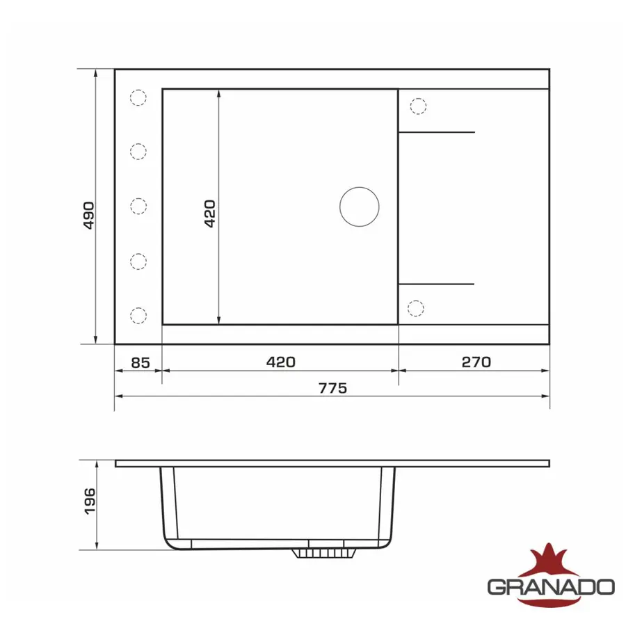 Кухонна гранітна мийка GRANADO Almeria Ivory
