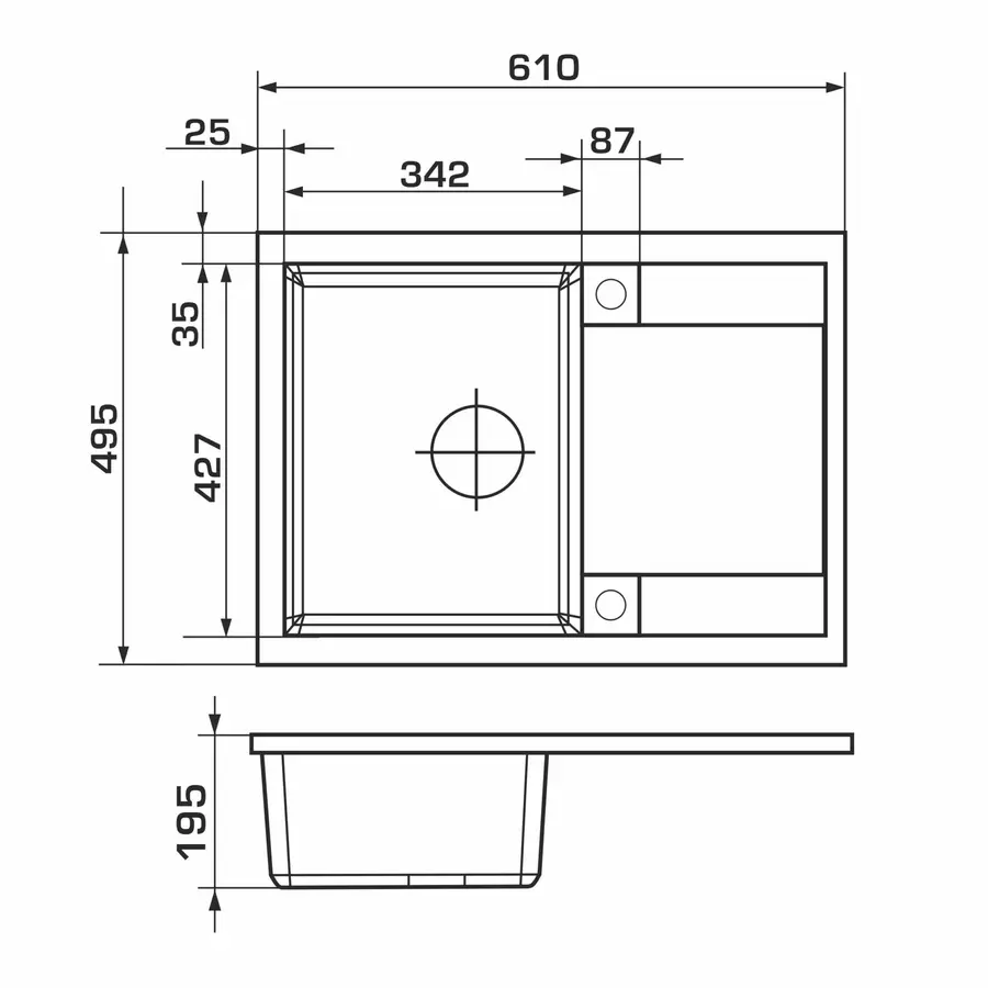 Кухонна гранітна мийка GRANADO Altea Terra