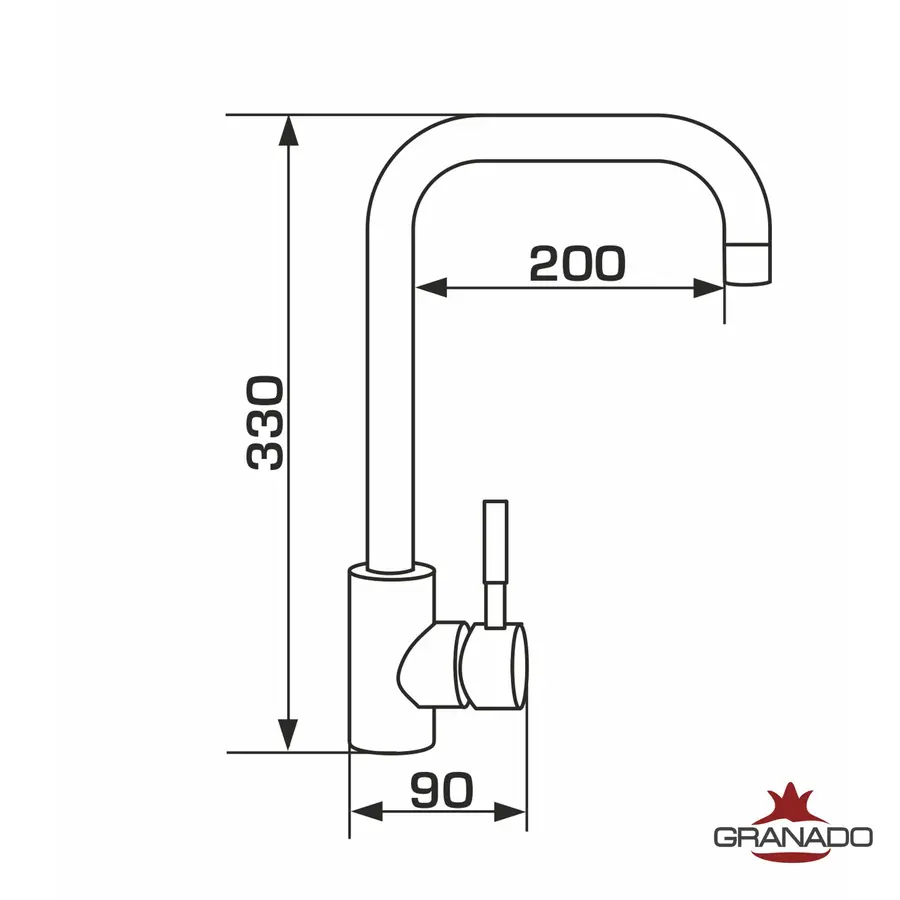 Змішувач кухонний GRANADO Oviedo Black shine