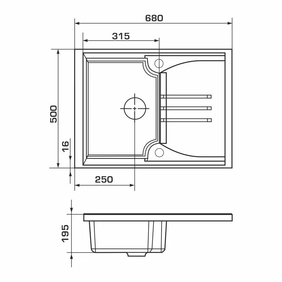 Кухонна гранітна мийка GRANADO Salamanka White