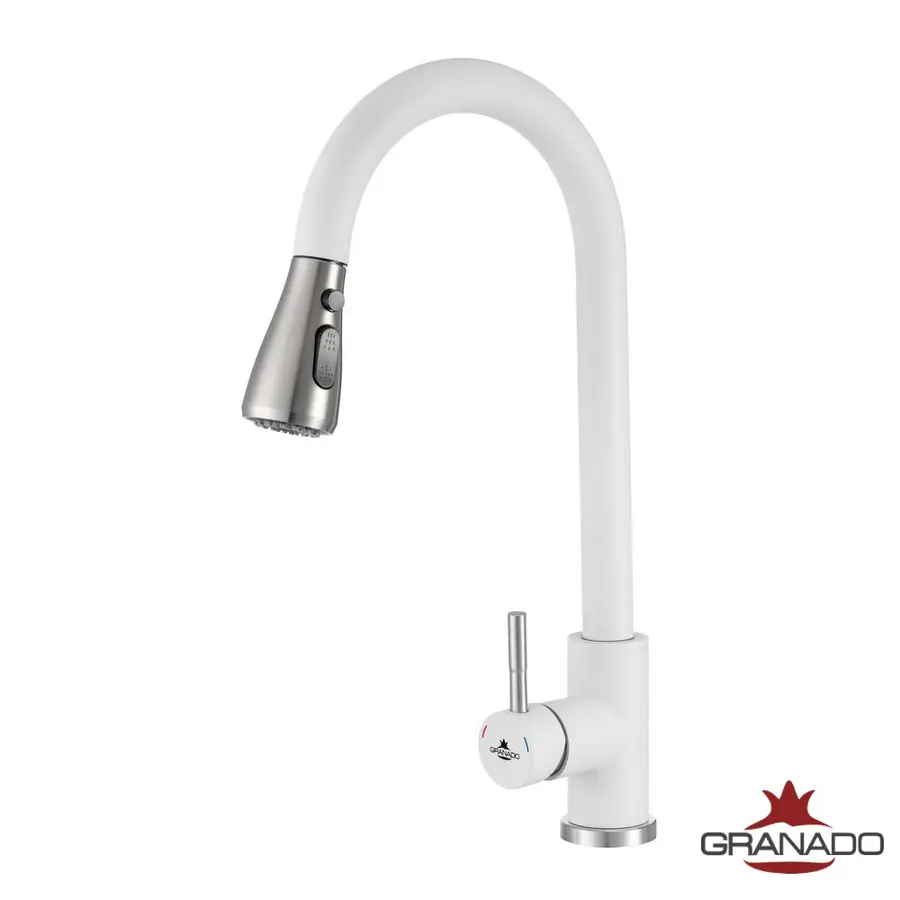 Смеситель кухонный GRANADO Campo White