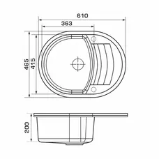 Кухонна гранітна мийка GRANADO Malaga Marron