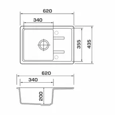 Кухонна гранітна мийка GRANADO Palma Gris