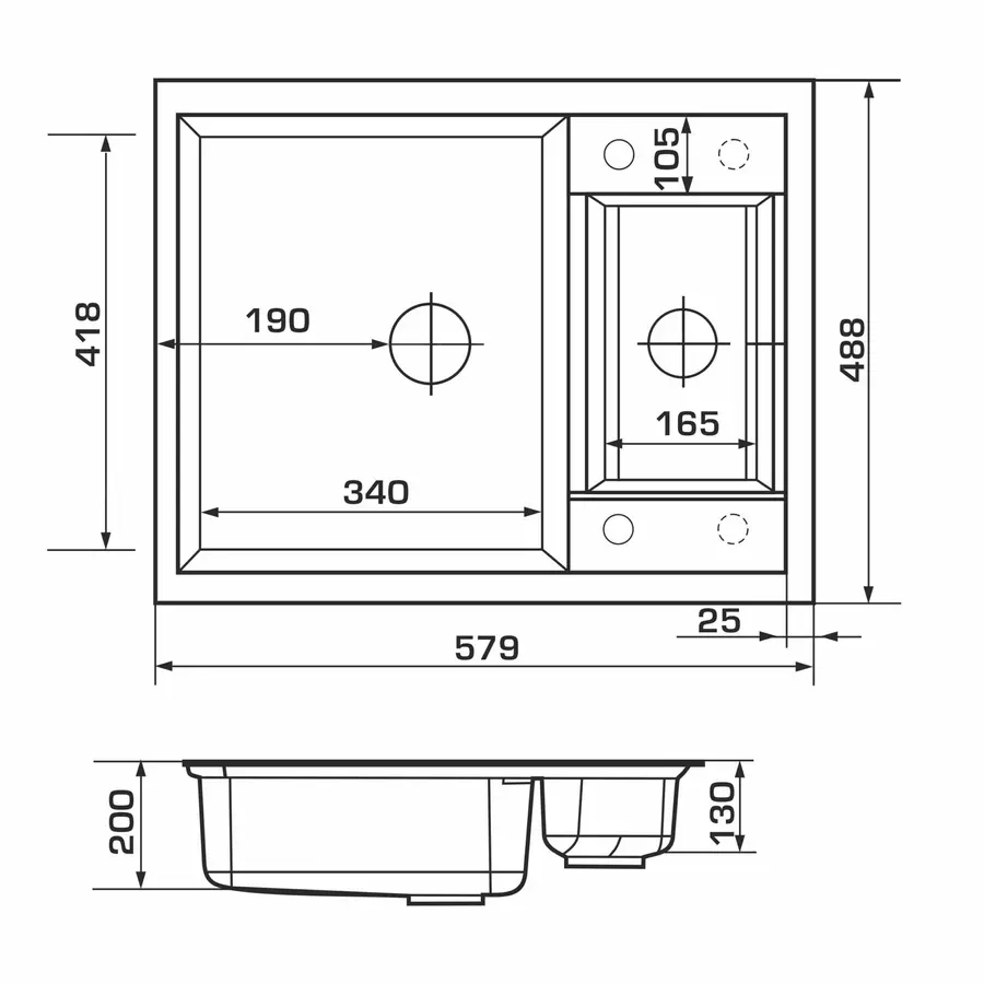 Кухонная гранитная мойка GRANADO Samora Terra