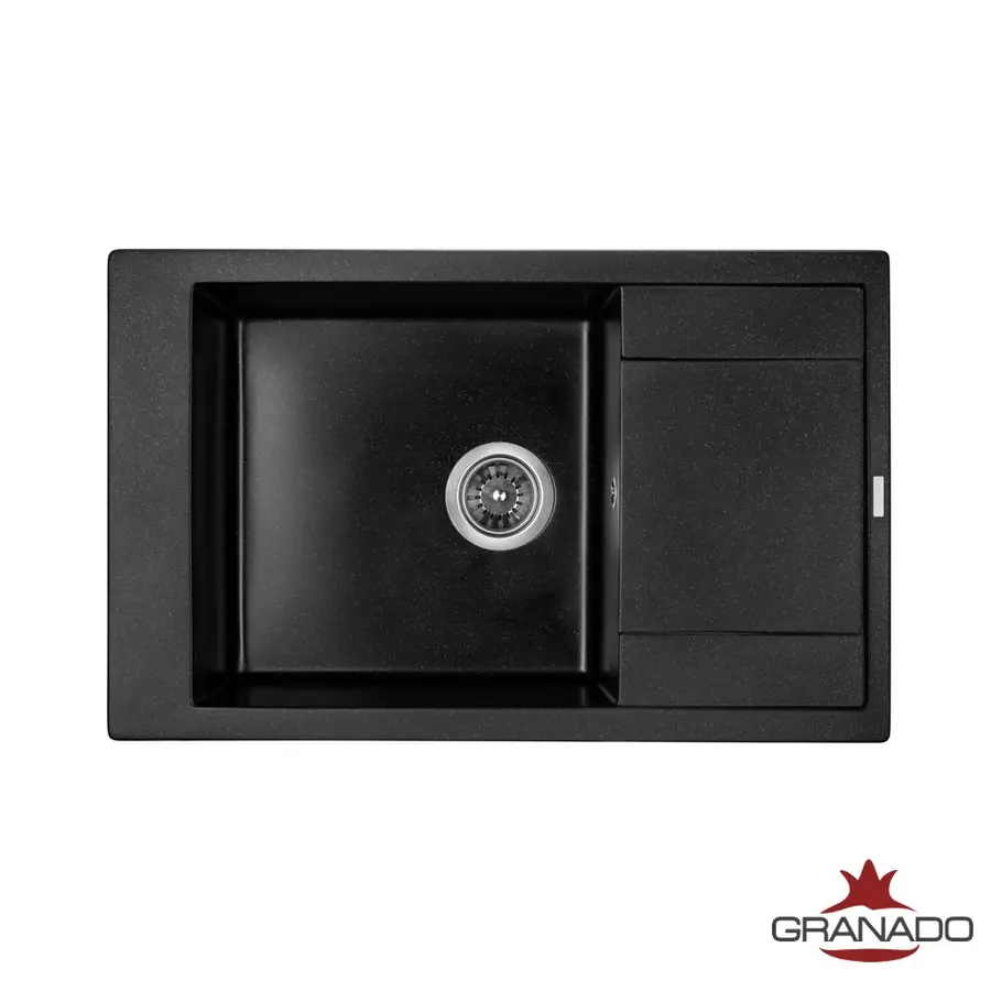 Кухонна гранітна мийка GRANADO Almeria Black shine
